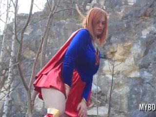 Alexsis Faye Busty SuperWoman Cosplay outdoor playing